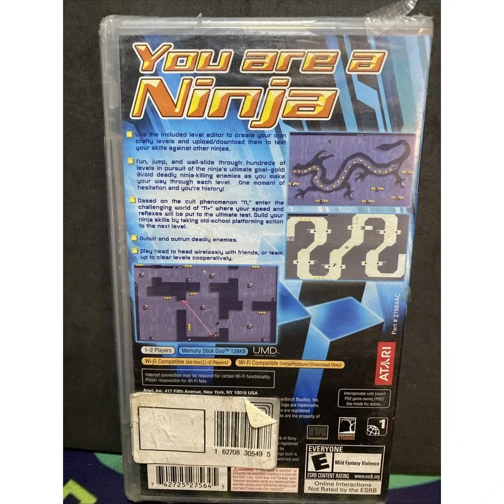 N+, UPC punch, Factory Sealed PSP New Sealed Rare Label Has Minor Tear
